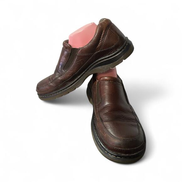 Dr Martens Shoes UniSex M 10 L 11 Slip On Loafers Brown Leather Round Toe Rustic - Picture 4 of 8